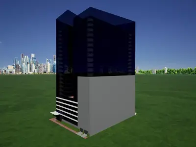 Office Tower II Low-poly 3D model