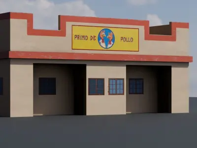 Restaurant Inspired By Los Pollos Hermanos Game Ready Low Poly Low-poly 3D model