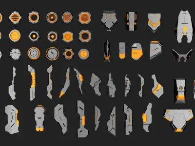 Sci-Fi Details Kit-Bash Set VOL02 3D model