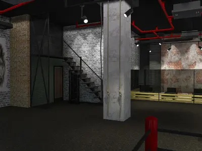 3D GYM nterior Design Low-poly 3D model