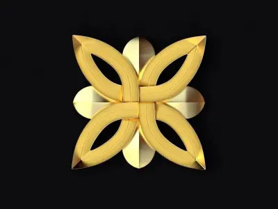 Central decor ornament for furniture 3D model 1083