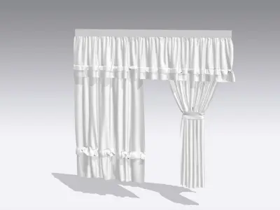 Curtain Low-poly 3D model
