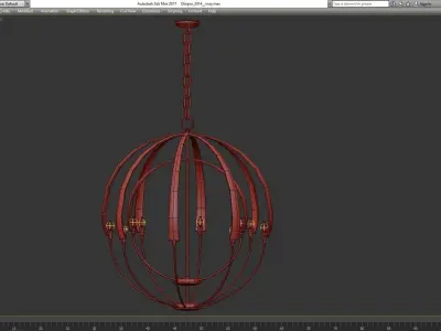Double Cirque Large Scale Chandelier low poly 3d model Low-poly 3D model