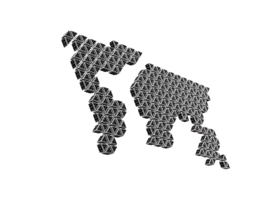 Earth Map Triangle Style v2 001 Low-poly 3D model