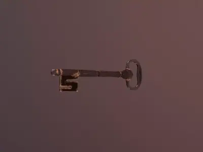 Oriental Iron Key Low-poly 3D model