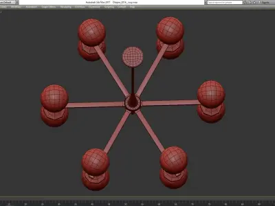 Ball Valley Arredoluce Chandelier low poly 3d model Low-poly 3D model