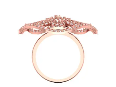 Solitaire Wedding Engagement Women Rings Cluster Flower Ring 3D print model