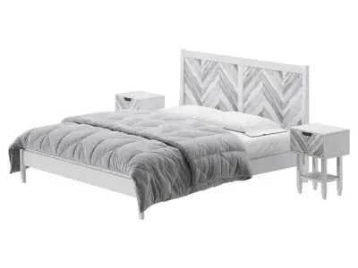 Paxton Wooden Bed 3D model