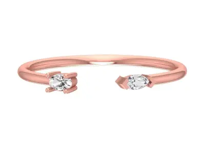 Solitaire Women Light Weight Band Ring 3D print model 35