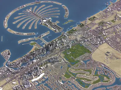 Dubai - Marina Low-poly 3D model