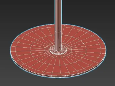 SLENDER gold floor lamp with wooden base 3D model