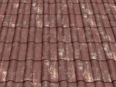 Burgundy  Rusty  Roof Tiling material Seamless Texture