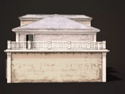 American House Colonial Style Low-poly 3D model