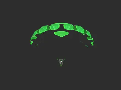 Scifi Parachute A02 Projection  - Character Accessories Design Low-poly 3D model