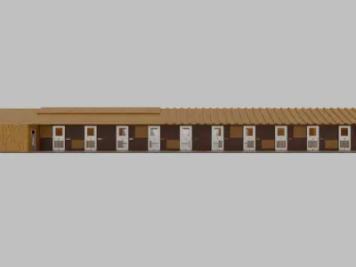 Horse Stable Low-poly 3D model