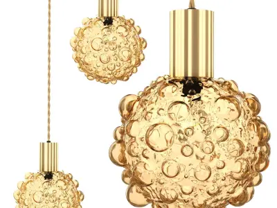 Amber Bubble Glass Pendant Light 3D model