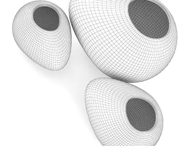 Dark Blue Vases 3D model