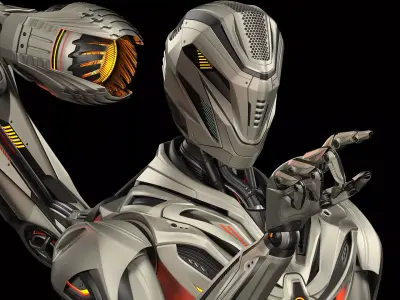 Robot Mech 3 - Rigged and Animated 3D model