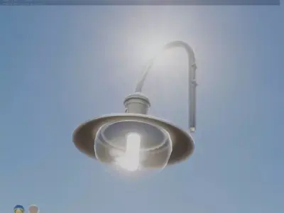 Street Light -7- Basic Version -For Walls-  Low-poly 3D model