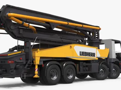  Mercedes Arocs Liebherr Concrete Pump Yellow Rigged 
