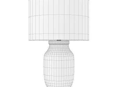 Madison Hammered Iron Cotton Shade Brass Table Lamp Low-poly 3D model
