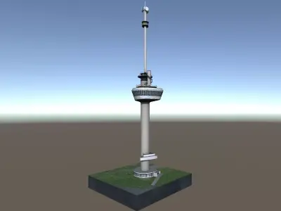 Euromast Tower Rotterdam 3d model low-poly Low-poly 3D model