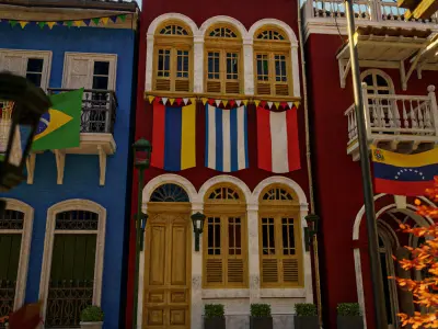 SOUTH AMERICAN BUILDING 009 Low-poly 3D model