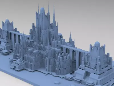  Bloodborne inspired  for print Cathedral City huge 3D print model