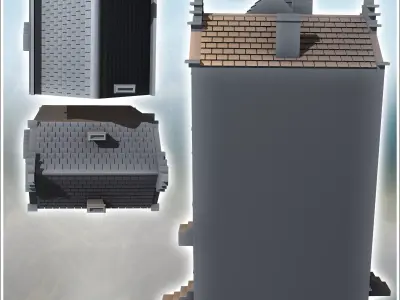 Set of Two Modern Flemish Houses 15 - World War Two Second WWII  3D print model