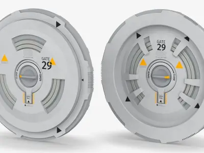  Sci-Fi Access Hatch Covers with Numbers and Arrows Gray 
