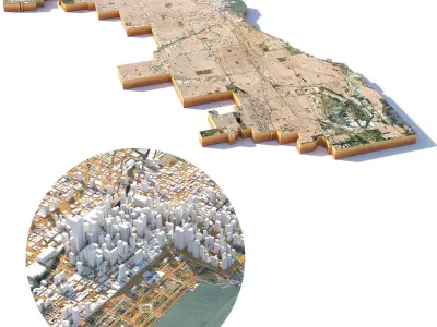 Chicago City Illinois USA 3D model