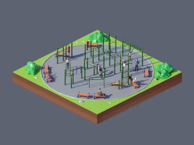 land 77A Low-poly 3D model