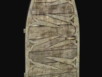 Medieval doors Low-poly 3D model