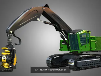 JD - 953MH Tracked Forest Machine 3  in 1 3D Model Pack