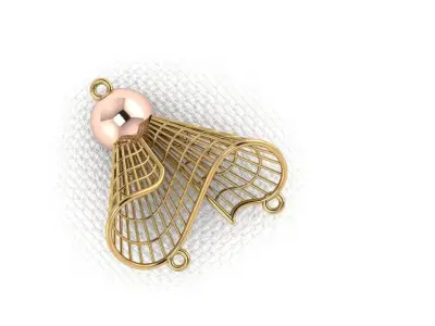 pendant48 gold plated pendant with ball 3D print model