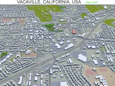Vacaville California USA 25km Low-poly 3D model