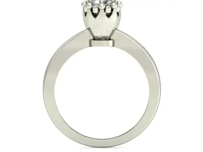 Light Weight White Gold Diamond Ring  -VJR46 3D print model