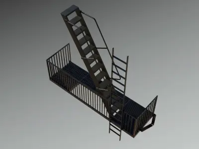 Fire Escape New York City Stairs Balcony NYC Low-poly 3D model