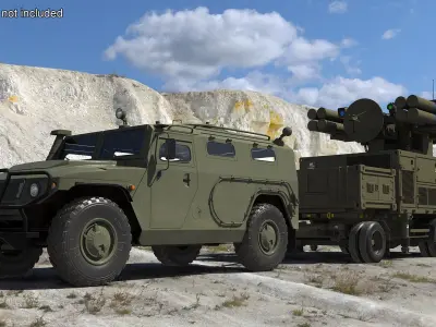  Military Truck with Missile System Crotale NG Rigged for Maya 