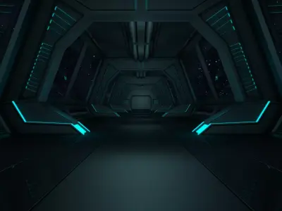 Sci Fi Corridor 3D model 41