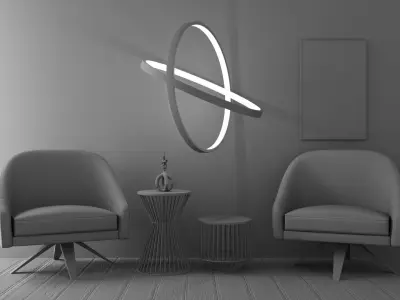 blue living room 3D model