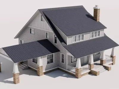 Craftsman Style House Model 3 Low-poly 3D model