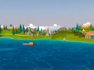 Cartoon Low Poly Earth World Map 2 Low-poly 3D model