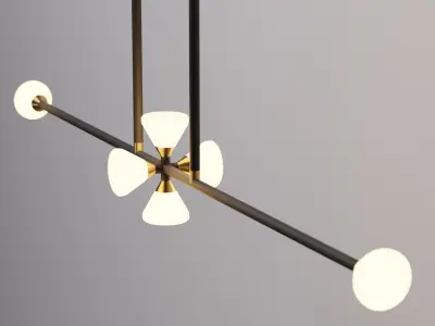 Apollo Chandelier 6 by McKenzie and Keim Free low-poly 3D model