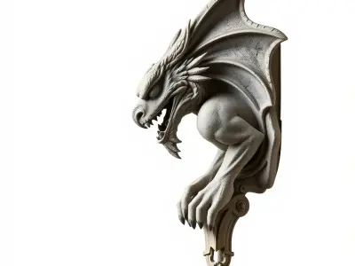 Gargoyle Sculpture D Model Pack Low-poly 3D model