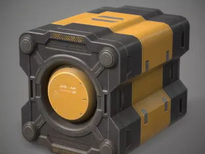 sci fi crate PBR Low-poly 3D model