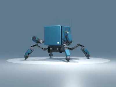 Sprinkles the bot - low poly sci-fi robot 3D model Low-poly 3D model