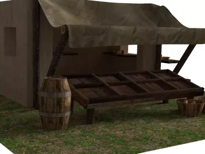 Medieval market 3D model