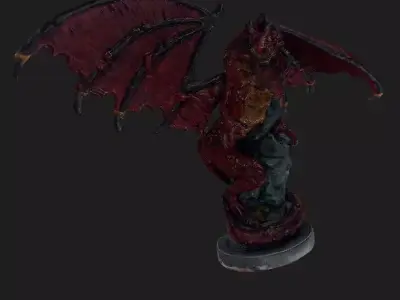 red dragon holding a rock Free 3D model
