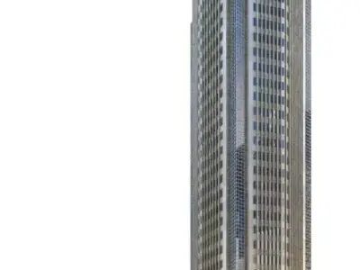 Tall Grey Modern Skyscraper W Ithout Spire 3D model